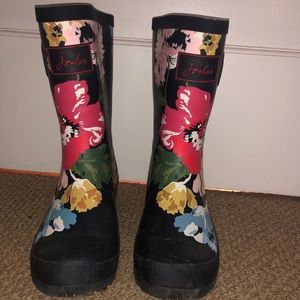 Floral rain boots